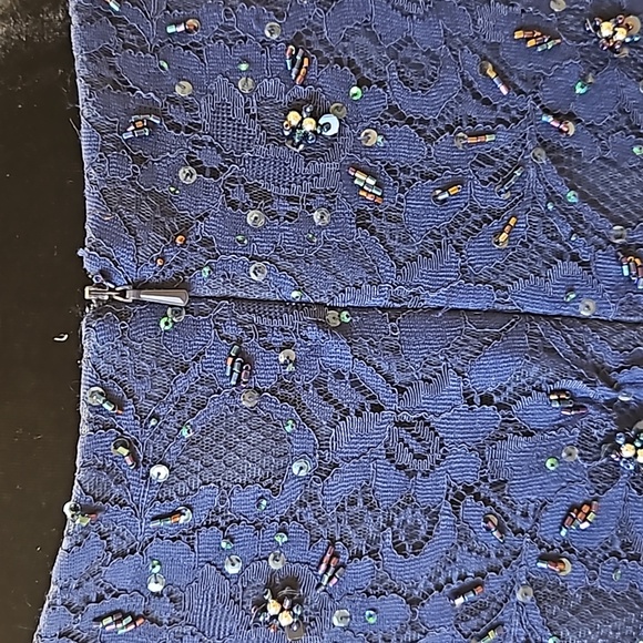 Size 10 to 12 bright navy blue lace/chiffon mother of bride/groom formal NWT - Picture 9 of 14